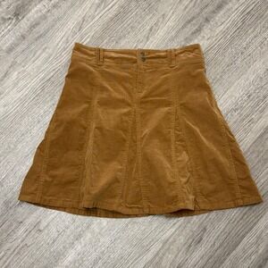 Sahalie Corduroy A-Line Skirt Tan Brown Cotton Blend Size 8